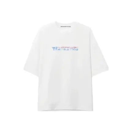 【現貨】Alexander Wang 25SS 模糊字母標語 短袖T恤 白色