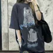 【預售】巴黎 BLC 26SS Britney Spears系列 小甜甜布蘭妮 水洗做舊人像簽名 短袖T恤：圖片 3