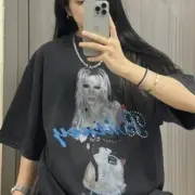 【預售】巴黎 BLC 26SS Britney Spears系列 小甜甜布蘭妮 水洗做舊人像簽名 短袖T恤：圖片 5