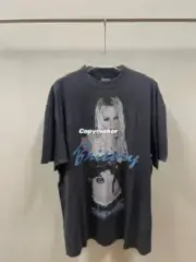 【預售】巴黎 BLC 26SS Britney Spears系列 小甜甜布蘭妮 水洗做舊人像簽名 短袖T恤：圖片 6