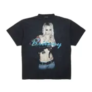 【預售】巴黎 BLC 26SS Britney Spears系列 小甜甜布蘭妮 水洗做舊人像簽名 短袖T恤：圖片 2