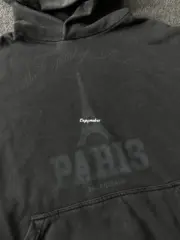 【現貨】巴黎 BLC 24FW Paris Tower Printed Hoodie 鐵塔做舊水洗 帽T連帽衛衣 黑灰：圖片 8