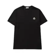 【預售】【福利回饋】Moncler 簡約素色羊毛刺繡小標 短袖T恤素T 黑色/白色：圖片 4