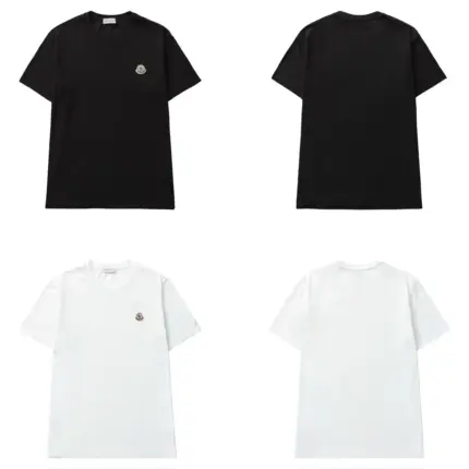 【預售】【福利回饋】Moncler 簡約素色羊毛刺繡小標 短袖T恤素T 黑色/白色
