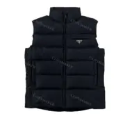 PRA 21SS 素色簡約 三角標小logo 白鴨絨羽絨背心馬甲：圖片 8