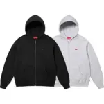 【預售】Sup FW24 Small Box Zip Up Hooded 刺繡小標拉鍊夾克連帽外套 黑色/灰色
