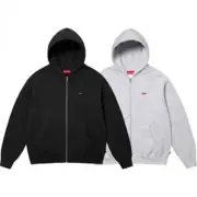 【預售】Sup FW24 Small Box Zip Up Hooded 刺繡小標拉鍊夾克連帽外套 黑色/灰色