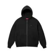 【預售】Sup FW24 Small Box Zip Up Hooded 刺繡小標拉鍊夾克連帽外套 黑色/灰色：圖片 2