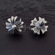 【現貨】Chrome Hearts 小號 十字架十字花 925純銀 耳環耳釘 CH克羅心 空哈：圖片 7