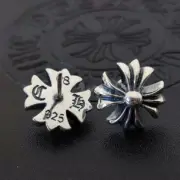 【現貨】Chrome Hearts 小號 十字架十字花 925純銀 耳環耳釘 CH克羅心 空哈：圖片 8