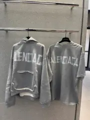 【現貨】巴黎 BLC 24FW 秀款 膠帶 繃帶logo 水洗做舊 破壞 帽T連帽衛衣帽衫 灰色：圖片 6