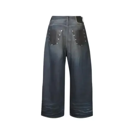 【預售】Acne Studios 24FW 泥染拼色皮標 2023M 單寧牛仔褲寬版工裝褲 baggy