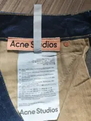 【預售】Acne Studios 24FW 泥染拼色皮標 2023M 單寧牛仔褲寬版工裝褲 baggy：圖片 7
