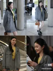 M1U M1U 24FW 繆繆 字母Logo貼布刺繡 格紋千鳥格 立領夾克外套：圖片 2