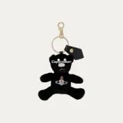【現貨】【過驗】Viv1enne Westwood 泰迪熊玩偶公仔 毛绒熊 钥匙圈吊飾飾品 黑色：圖片 3