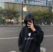 【現貨】巴黎 BLC 22FW 暴雪秀款 Be different. 蘋果刺繡 帽T 連帽衛衣 重磅：圖片 3