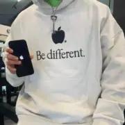 【現貨】巴黎 BLC 22FW 暴雪秀款 Be different. 蘋果刺繡 帽T 連帽衛衣 重磅：圖片 5