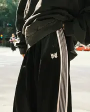 【預售】Needles 22SS Butterfly H.D. Track Pants 復古織帶 寬版燈籠褲胖胖褲休閒褲 黑白：圖片 2