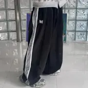 【預售】Needles 22SS Butterfly H.D. Track Pants 復古織帶 寬版燈籠褲胖胖褲休閒褲 黑白：圖片 6