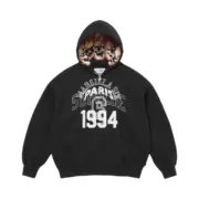 【預售】Sup x MM6 Maison Margiela SS25 聯名 火焰骷髏字母 拉鍊夾克連帽外套 黑色/綠色：圖片 3