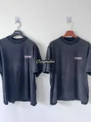 【現貨】巴黎 BLC 25SS Political Campaign 水洗做舊可樂波浪 雙面穿反穿 短袖T恤：圖片 8