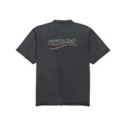 【現貨】巴黎 BLC 25SS Political Campaign 水洗做舊可樂波浪 雙面穿反穿 短袖T恤