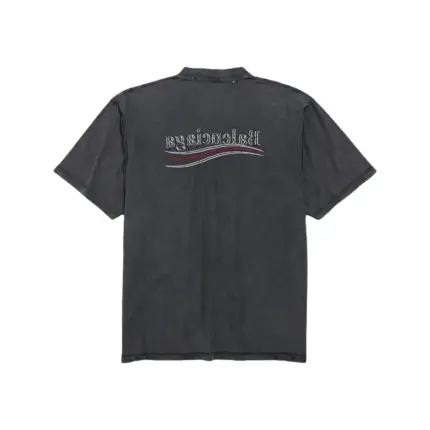 【現貨】巴黎 BLC 25SS Political Campaign 水洗做舊可樂波浪 雙面穿反穿 短袖T恤