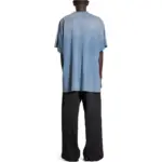 巴黎 BLC 24SS Unisex Paris Moon Oversized T-shirt 滿月鐵塔 做舊水洗 短袖T恤 霧霾藍