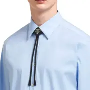 【現貨】PRA 20SS Bolo 原廠三角牌三角標徽章皮革 領結 領帶 黑色