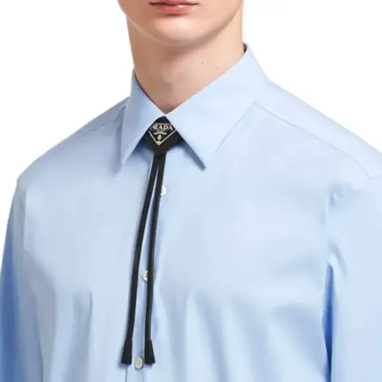 【現貨】PRA 20SS Bolo 原廠三角牌三角標徽章皮革 領結 領帶 黑色