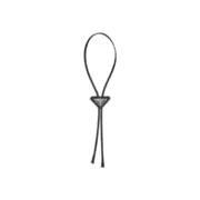 【現貨】PRA 20SS Bolo 原廠三角牌三角標徽章皮革 領結 領帶 黑色：圖片 2