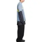 巴黎 BLC 23SS 秀款 膠帶 繃帶logo 水洗做舊 破壞 短袖T恤 藍灰色