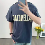 【現貨】巴黎 BLC 24SS 膠帶 繃帶logo 3B刺繡字母 前後穿兩用式 拼接短袖T恤：圖片 6