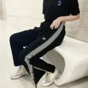 Needles 21SS Butterfly Regular Track Pants 蝴蝶刺繡 側邊排扣復古織帶 休閒褲 直筒褲：圖片 3