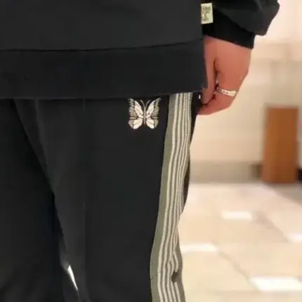 Needles 21SS Butterfly Regular Track Pants 蝴蝶刺繡 側邊排扣復古織帶 休閒褲 直筒褲