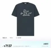 【現貨】D1OR x HYLTON NEL 25SS 聯名草寫字母logo 短袖T恤 深藍：圖片 2