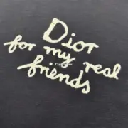 【現貨】D1OR x HYLTON NEL 25SS 聯名草寫字母logo 短袖T恤 深藍：圖片 8