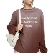 【預售】Acne Studios 26SS 1996水洗做舊經典logo 圓領純棉短袖T恤 巧克力棕：圖片 2