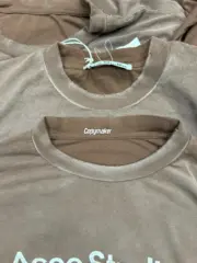 【預售】Acne Studios 26SS 1996水洗做舊經典logo 圓領純棉短袖T恤 巧克力棕：圖片 7