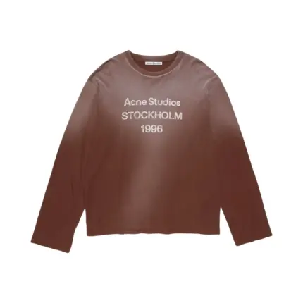 【預售】Acne Studios 26SS 1996水洗做舊經典logo 圓領純棉短袖T恤 巧克力棕
