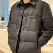 【預售】D1OR 25SS Oblique 滿版老花滿印緹花 白鵝絨 羽絨外套棉服夾克外套 青黑：圖片 4