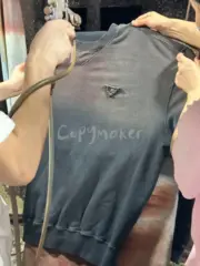 PRA 23FW Ripped-Triangle 三角標 漸變漸層褪色 水洗煙燻 衛衣大學T長袖：圖片 11