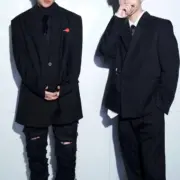 【現貨】巴黎 BLC 22FW 萬事達刺繡logo 復古 棉服西裝夾克外套：圖片 6