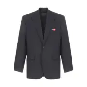 【現貨】巴黎 BLC 22FW 萬事達刺繡logo 復古 棉服西裝夾克外套：圖片 2