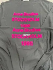 【預售年後出貨】Acne Studios 26SS 1996 植絨刺繡水洗做舊經典logo 圓領純棉短袖T恤：圖片 6