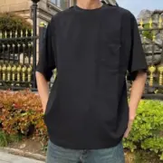 PRA 24SS Ripped-Triangle 三角標貼布 水洗 簡約素色 短袖T恤：圖片 4