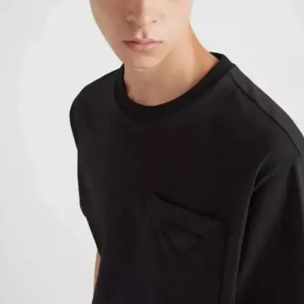 PRA 24SS Ripped-Triangle 三角標貼布 水洗 簡約素色 短袖T恤