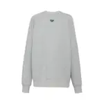 【預售】【2026新年福利】PRA 23FW 素色簡約 三角標小logo 鐵牌 大學T圓領衛衣長袖 灰色