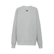 【預售】【2026新年福利】PRA 23FW 素色簡約 三角標小logo 鐵牌 大學T圓領衛衣長袖 灰色