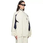 【現貨】BLC 巴黎 23FW 秀款 3B sports Icon 刺繡Logo 復古 運動外套夾克衝鋒衣 奶白